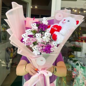 Beyaz Ayıcıklı Buket