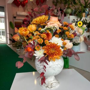 Seramik Saksıda Sonbahar Aranjmanı