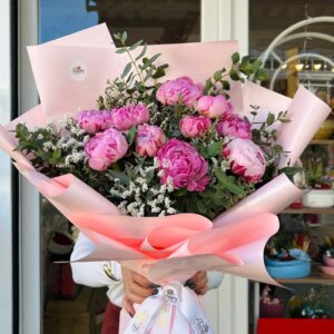 İnspire Pembe Şakayık Buketi