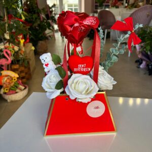 Yapay Gül Mini Çanta Aranjmanı