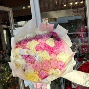 30 Adet Pembe Beyaz Şakayık Buketi