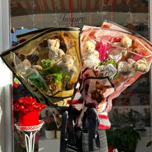 Ayıcıklı Yapay Gül Buketi