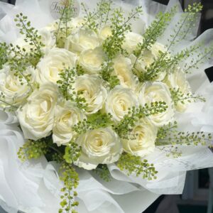 21 Lİ PİNTEREST BEYAZ GÜL BUKETİ